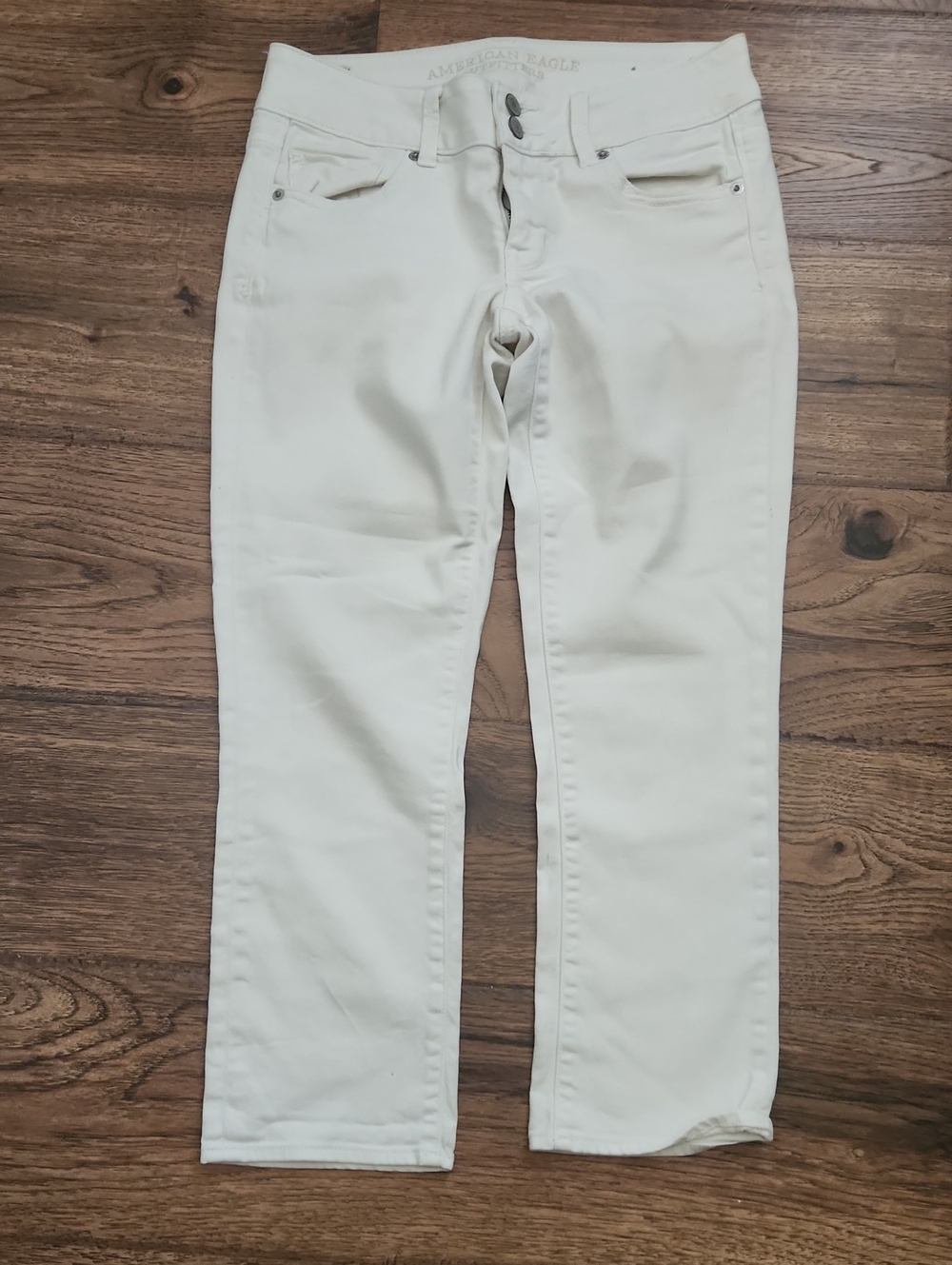 American Eagle Outfitters Off-White Straight-Leg Women’s Jeans